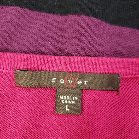 Fever Womens Sweater Dress Large Pink Long Sleeve Knit Knee Length Color Block - Picture 7 of 10